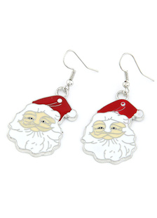 Noël boucles d’oreilles Santa rouge des femmes percé de boucle d’oreille