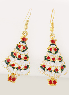 Boucle d’oreille arbre de Noël boucles d’oreilles pendentif rouge bijoux féminin