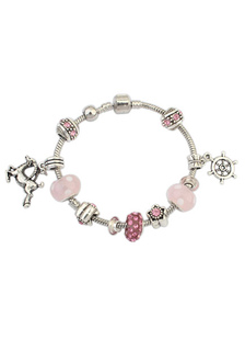 Cheval Helm pendentif charme rose Bracelet féminin perles Bracelet Bracelets