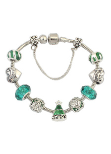 Vert Charm Bracelet chaîne sueur coeur perles Bracelet jonc féminin