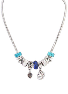 Alliage Charm Necklace de collier pendentif bleu Chic femmes