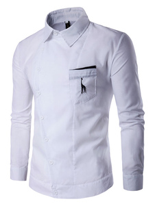 Chemises blanches à manches longues Logo Animal hommes Fit chemises sport