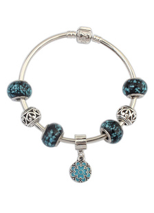 Bracelet jonc à pendentif perles Charm Bracelet femme fleur