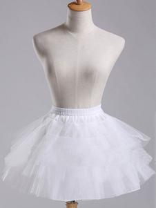 Sweet Lolita jupon blanc court Organza Tiered Skirt Tu Tu