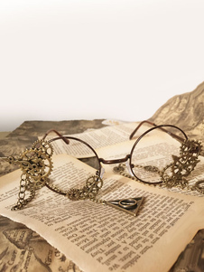 Steampunk Lolita lunettes Vintage chaînes engins accessoires de costumes Lolita Bronze