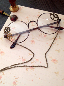 Steampunk Lolita lunettes Vintage longues chaînes engins accessoires de costumes Lolita Bronze