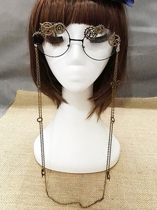 Steampunk Lolita lunettes Vintage longues chaînes engins accessoires de costumes rétro Lolita