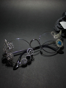 Lolita Vintage lunettes accessoires de Costume Steampunk engrenage aile argent Lolita rétro