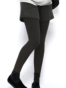 Black des femmes pantalon taille élastique faux deux pièces Shorts avec des Leggings maigres