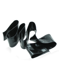 Jouet Sexy noir PU Lace Up bandeau sur le œil pour Couple