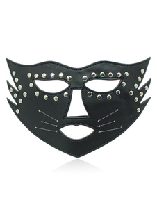 Costume sexy de bandeau sur le œil noir PU Rivet Parti Costume masque pour les yeux