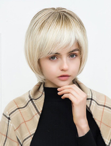 Perruques de cheveux humains féminines Bob Cut perruques courtes couches cheveux Capless perruques a