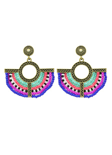 Boucle d’oreille or Fan forme / déclaration Dangle