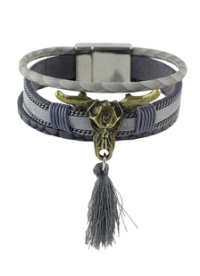 Bracelet Bracelet simili cuir Bull Tassel Bracelet manchette des femmes
