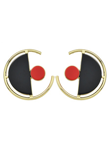 Oreille noir embossé boucles Creoles