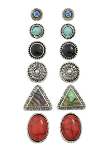 Stud boucles d’oreilles Multi couleur des femmes percé de boucle d’oreille