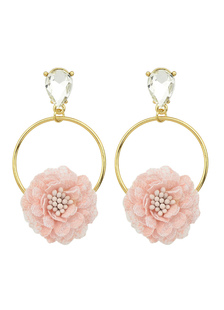 Boucles d’oreilles fleur rose cristal boucle d’oreille