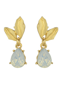 Crystal boucles d’alliages d’or percé Dangle Earrings