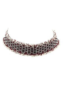 Bourgogne collier court tour de cou collier féminin en tricot