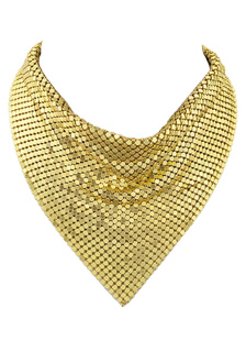 Sequins Style foulard Triangle collier court collier tour de cou or paillettes féminines