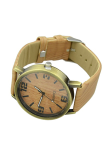 Brune montre femmes avec bracelet en cuir Faux