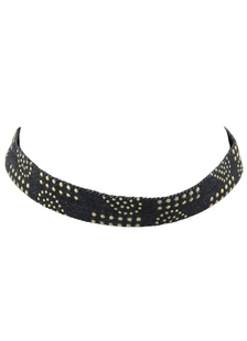 Tour de cou noir collier daim clouté collier court féminin