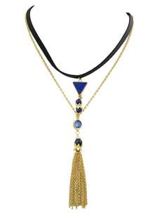 Collier glands chaîne Double couches pendentif perles collier de femmes tour