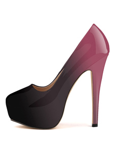Ombre plate-forme pompes talon haut Slip sur pompes chaussures pour femmes