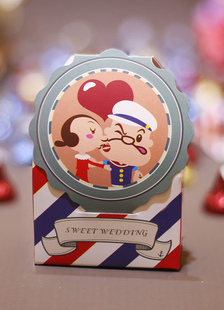Mariage faveur boîte Split couleur Popeye le marin imprimé petit cadeau Box
