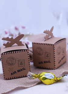 Organza boîtier brun foncé avion détail Design Antique petit cadeau électrique