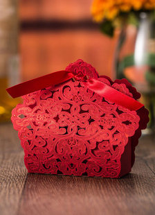 Faveur de mariage boîtes ruban blanc creux petit cadeau boîte (12pcs un ensemble)