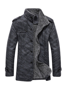 Veste Manteau hommes doublé Stand collier Slim Fit Winter Coat