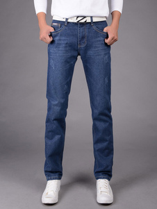 Bleu de Jeans en Denim pour hommes pantalons jambe droite