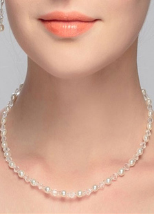 Mariage Vintage Collier Perles cristal blanc perles colliers mariées