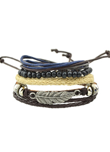 Bracelet extensible en Faux cuir perlé Multi ligne Bracelet des femmes