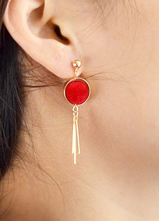 Boucles d’oreilles goutte rouge alliage Chic oreille pour femmes