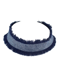 Collier Tour de cou denim bleu encolure bande collier court féminin