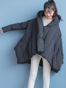 Manteau d’hiver oversize matelassé Puffer rembourré irrégulières gris manteau féminines