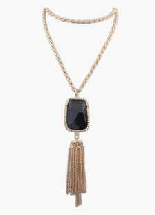 Collier sequins burlesque frangée fermoir