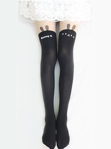 Chaussettes lolita longues unicolores en nylon