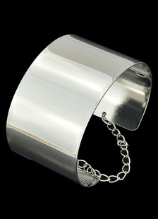 Bracelet de menottes fascinant métallique rond sans fermoir