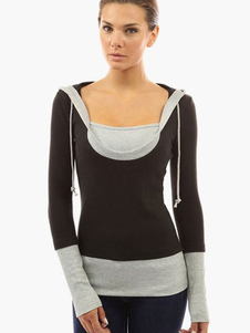 Hoodie U-cou confortable Colod bloc pour les femmes