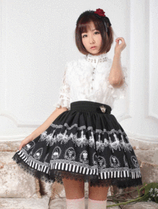 Multicolore volants dentelle Polyester Lolita jupe pour les femmes