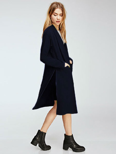 Manteau unicolore avec poches ouverture avant