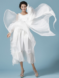 Robe longue fausse soie unicolore plissé lacets