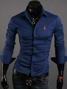 Chemise moulante en coton mélangé manches longues