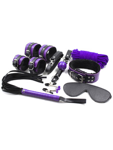 Toussaint Cosplay PU violet en cuir exotique en peluche sextoy