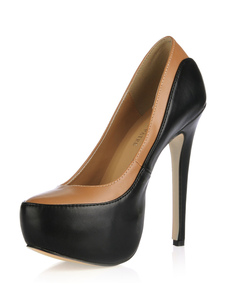 Chaussures à talons aigus bicolore en PU