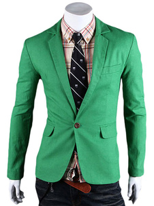 Blazer slim en lin unicolore