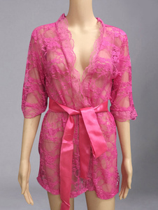 Mini robe sexy rose avec ceinture ouverture avant